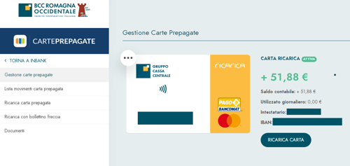 Ricarica Carta Prepagata